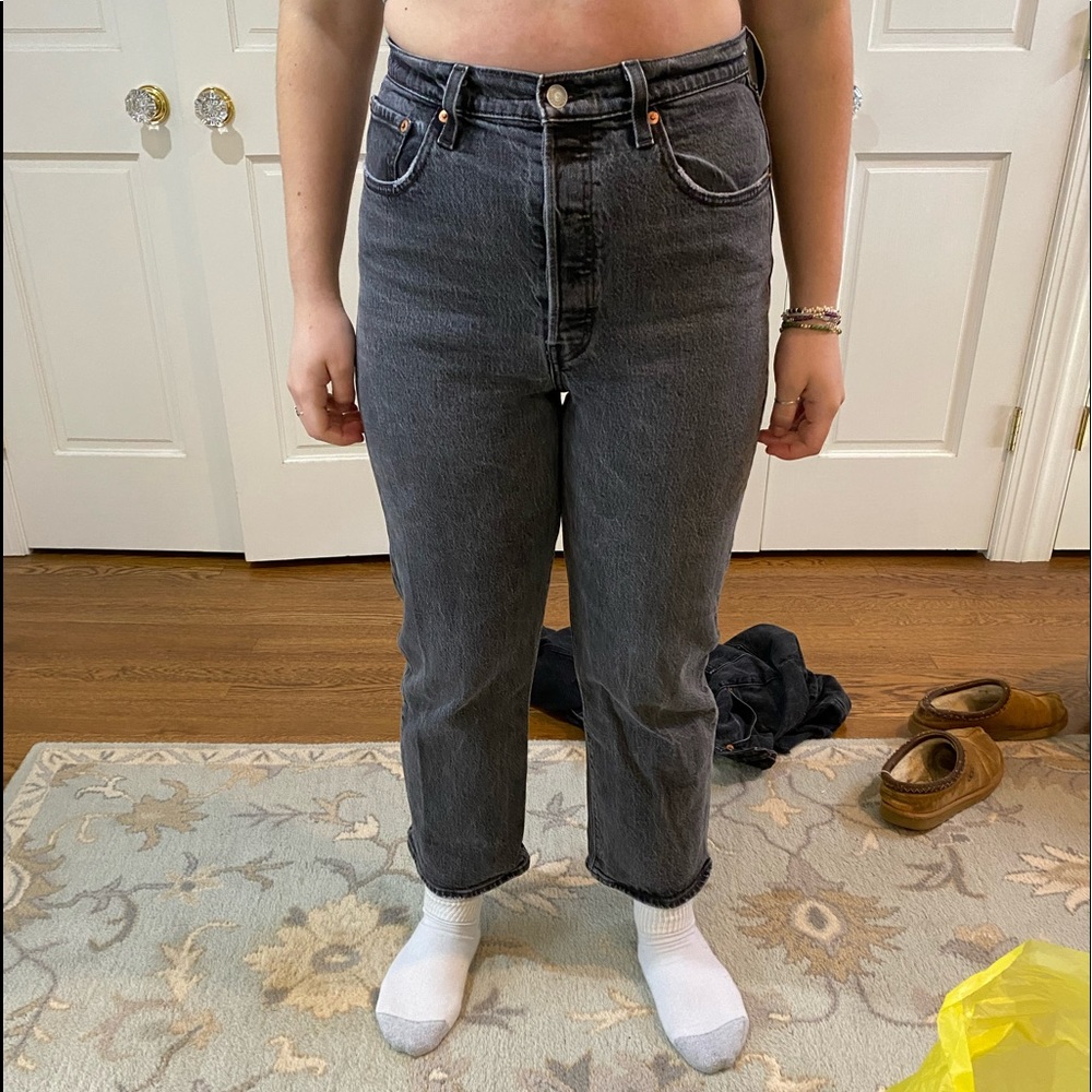 Levi’s ribcage straight black jeans